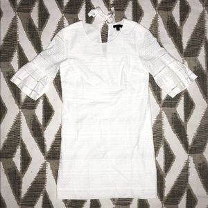 J. Crew Eyelet Flutter Sleeve Shift Dress White